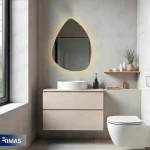 آینه بک لایت قلوه سنگی 80*60 تک تاچ