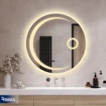 آینه بک لایت ماه گرد 70 دو تاچ دما ساعت - Image 3