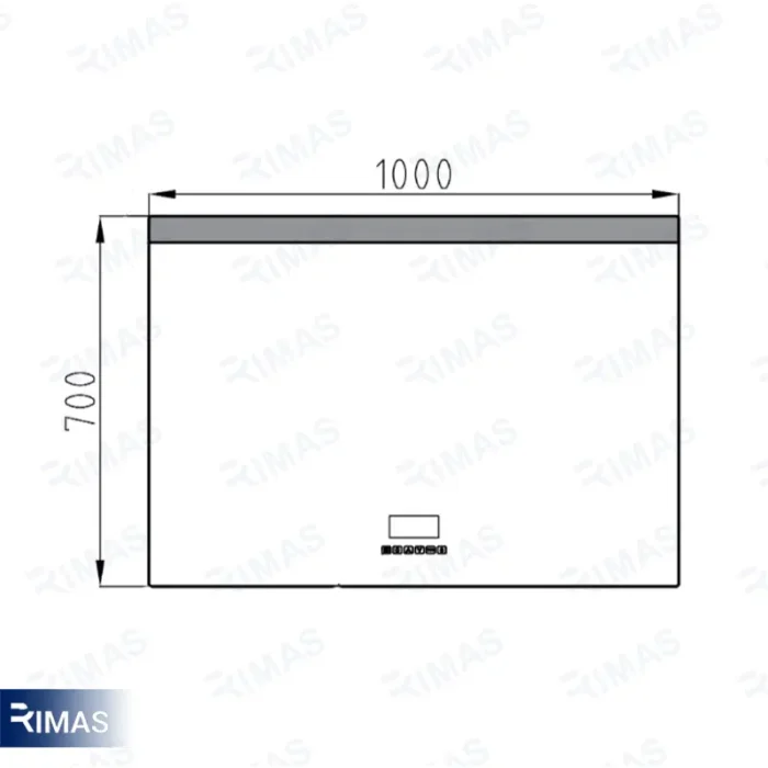 آینه بک لایت مستطیل 100*70 فول آپشن - Image 2