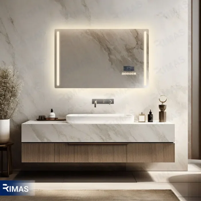 آینه بک لایت ستین مستطیل 80*50 فول آپشن - Image 2