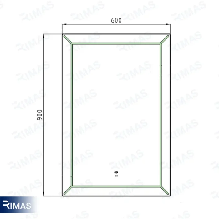 آینه بک لایت دلین مستطیل 60*90 حرکتی - Image 2