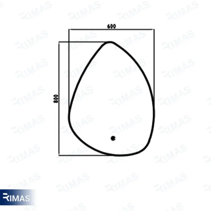 آینه بک لایت قلوه سنگی 80*60 تک تاچ - Image 2