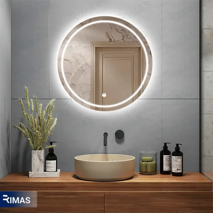 آینه بک لایت آیسان گرد 60 تک تاچ - Image 1