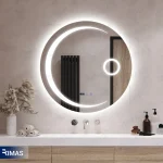 آینه بک لایت ماه گرد 70 دو تاچ دما ساعت - Image 4