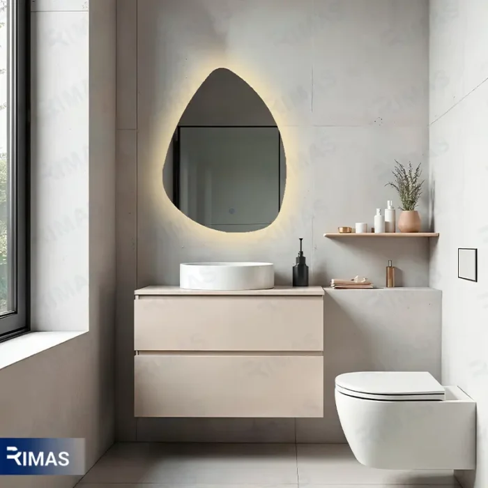 آینه بک لایت قلوه سنگی 80*60 تک تاچ - Image 3