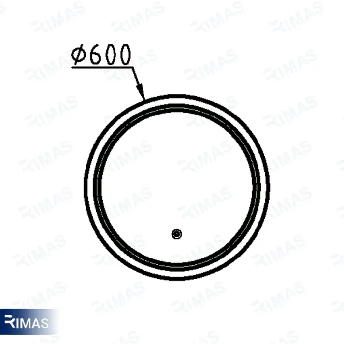 آینه بک لایت آیسان گرد 60 تک تاچ - Image 4