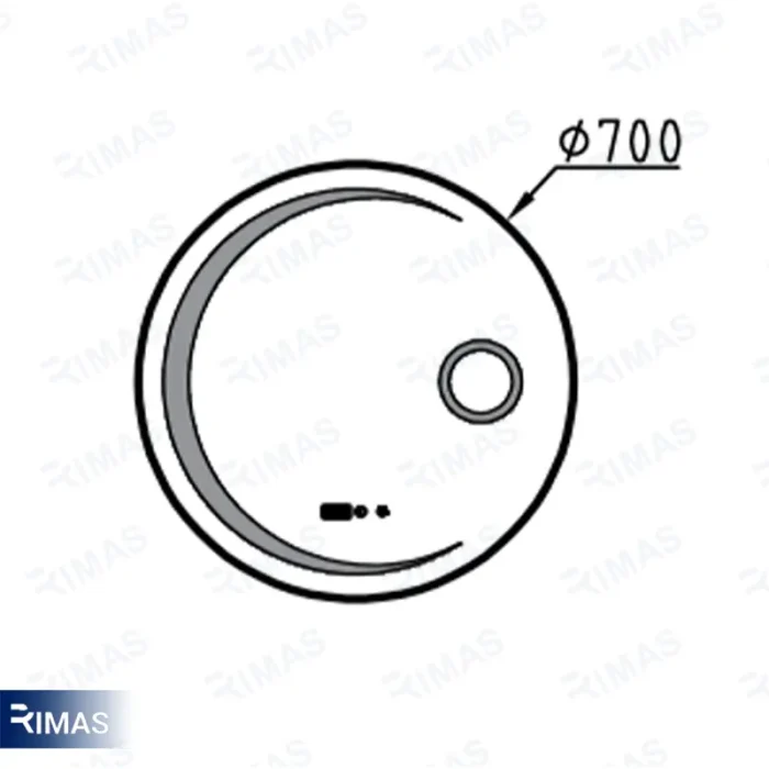 آینه بک لایت ماه گرد 70 دو تاچ دما ساعت - Image 2
