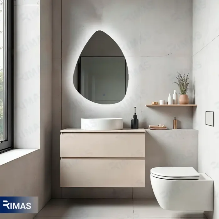 آینه بک لایت قلوه سنگی 80*60 تک تاچ - Image 4