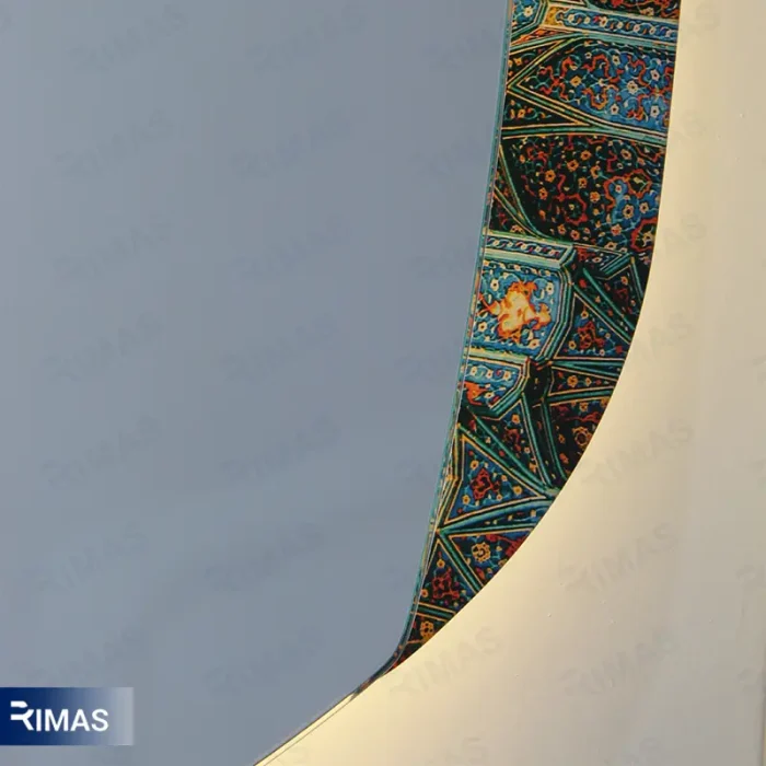 آینه بک لایت تلفیقی مقرنس دفرمه 75*50 تک تاچ - Image 3