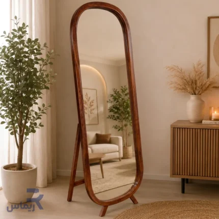 آینه-قدی-چوبی-پایه-خرگوشی فندقی